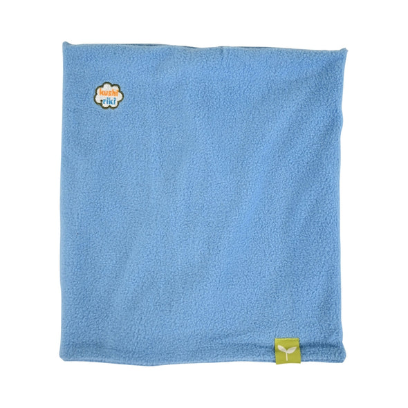 Kushi-riki's Kids Fleece Neck Gaiter Bonnie Blue with Kushi-riki's Embroidered Logo