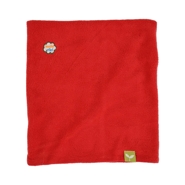 Kushi-riki's Kids Fleece Neck Gaiter Red with Kushi-riki's Embroidered Logo