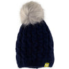 Kushi-riki Kids Fleece Lined Snow Bunny Beanie with Pom Pom - Navy