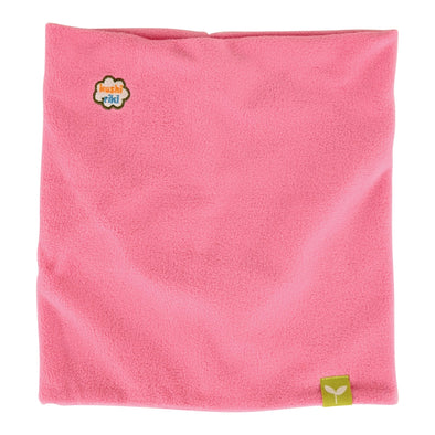 Kushi-riki's Kids Fleece Neck Gaiter Pink with Kushi-riki's Embroidered Logo