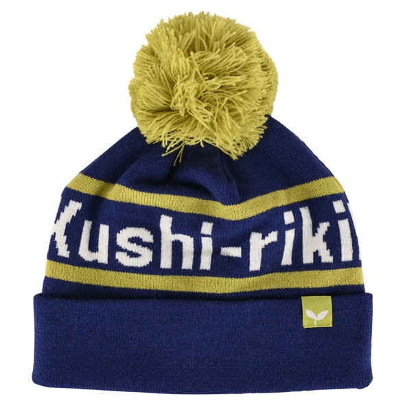 Kushi-riki's University Beanie in Navy with Pom Pom