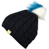 Kushi-riki's-Kids-Bunny-Black Beanie-Winter-Knitted-Pom Pom Beanie