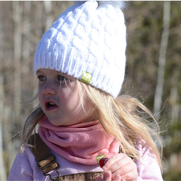 Kids Wearing Kushi-riki's Snow Bunny Beanie in White 